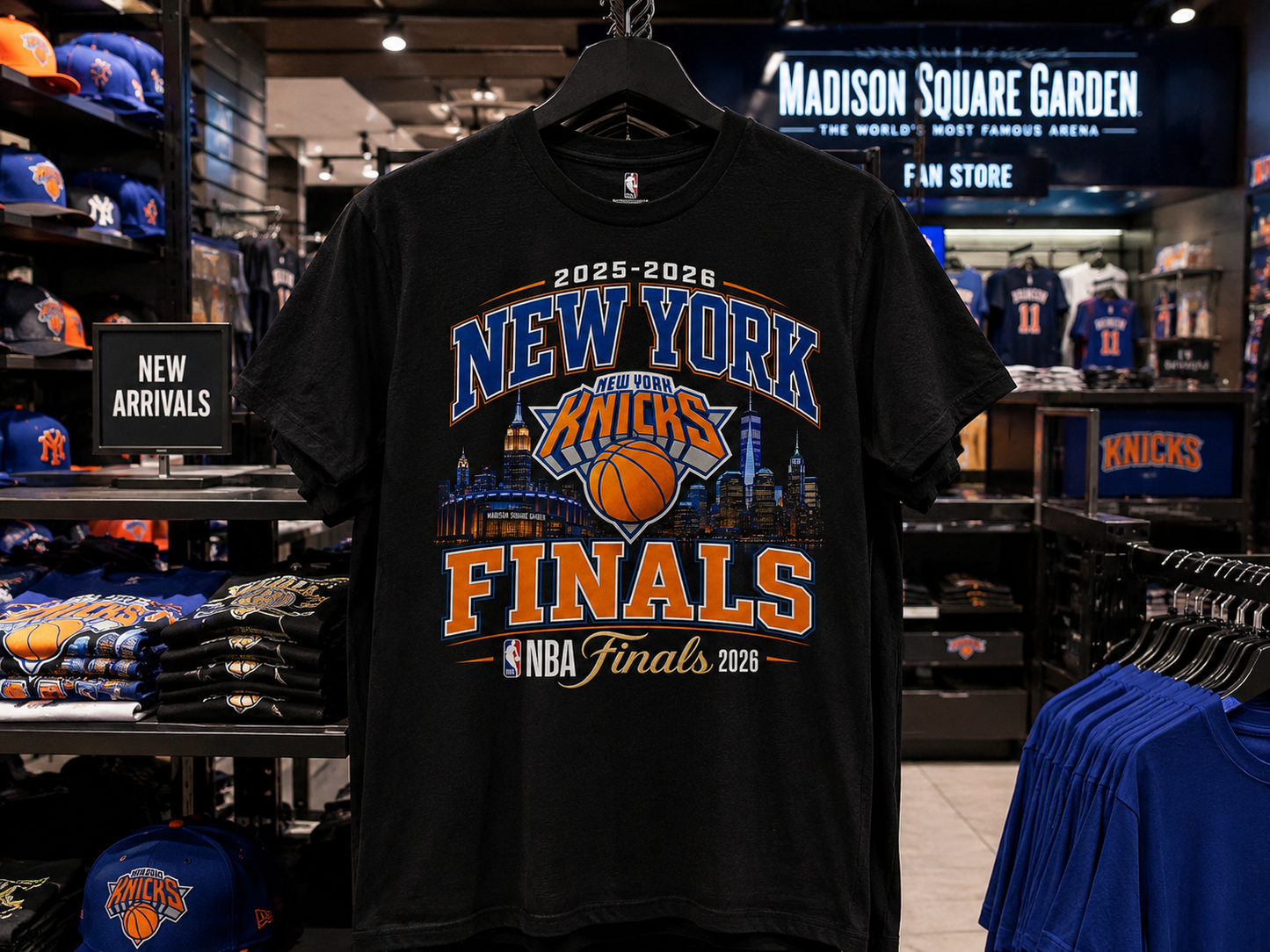 New York Knicks Finals 2025-2026 T-Shirt – Black Premium Heavyweight Tee