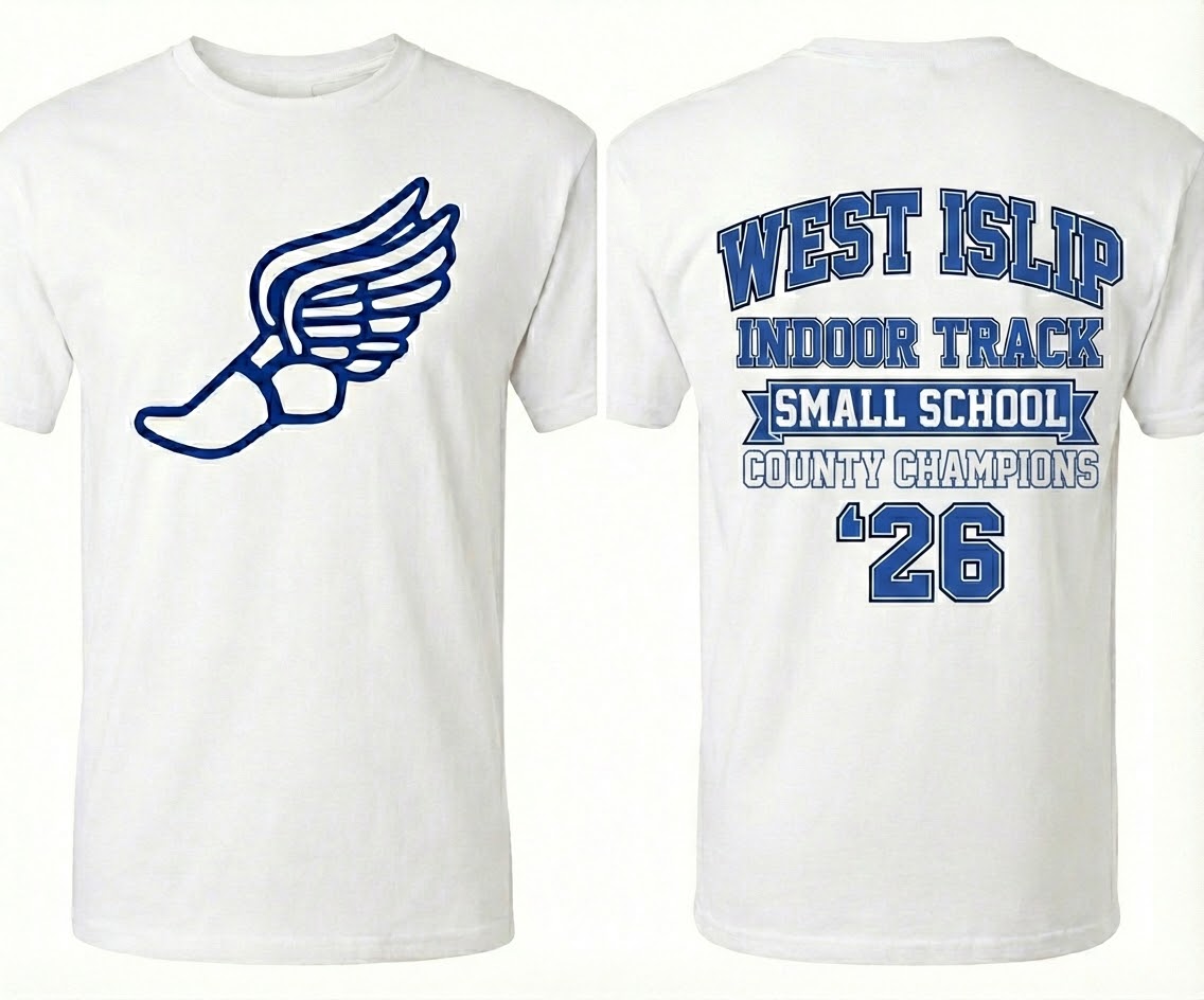 Official West Islip '26 Indoor Track County Champions T-Shirt