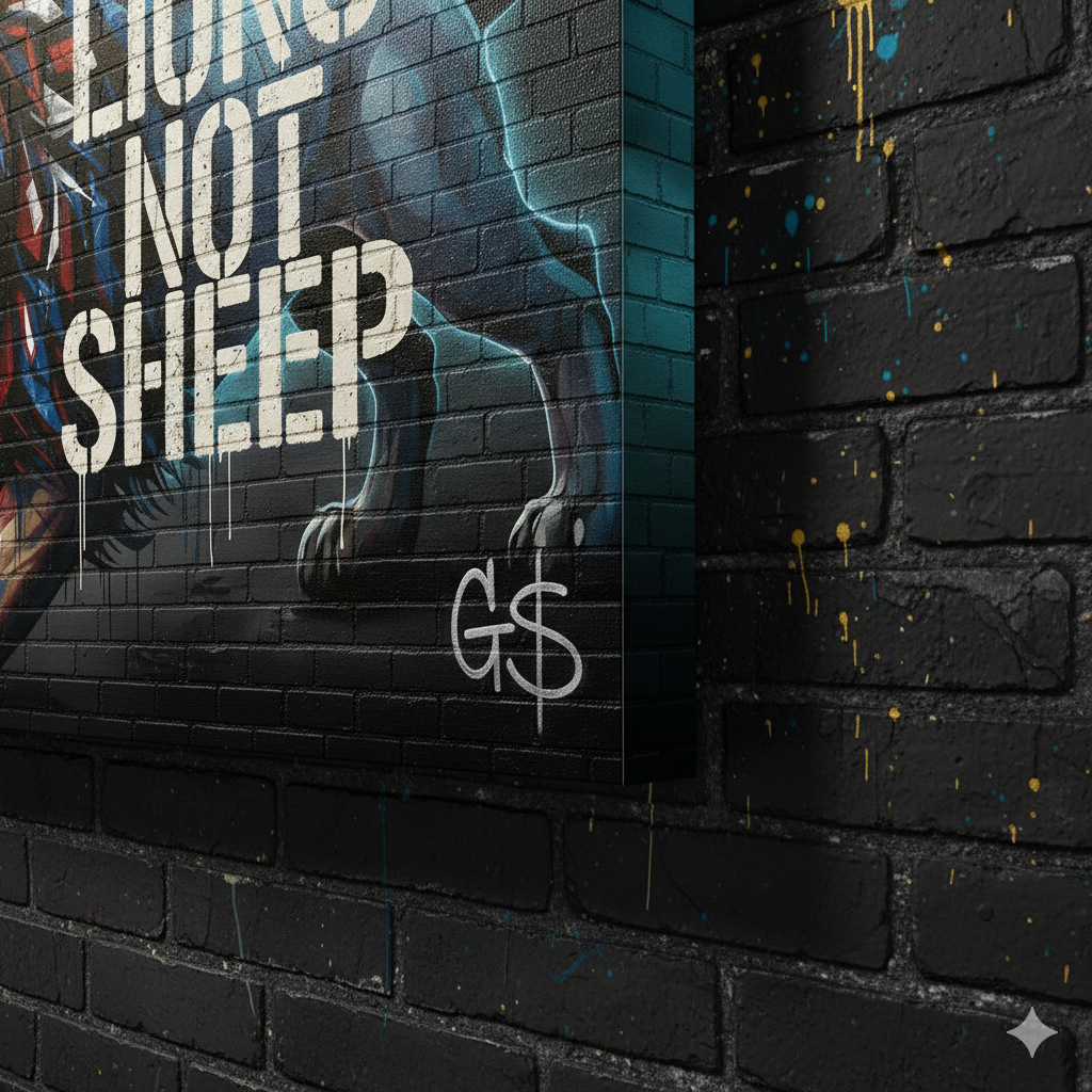 LIONS NOT SHEEP CANVAS (20X30)