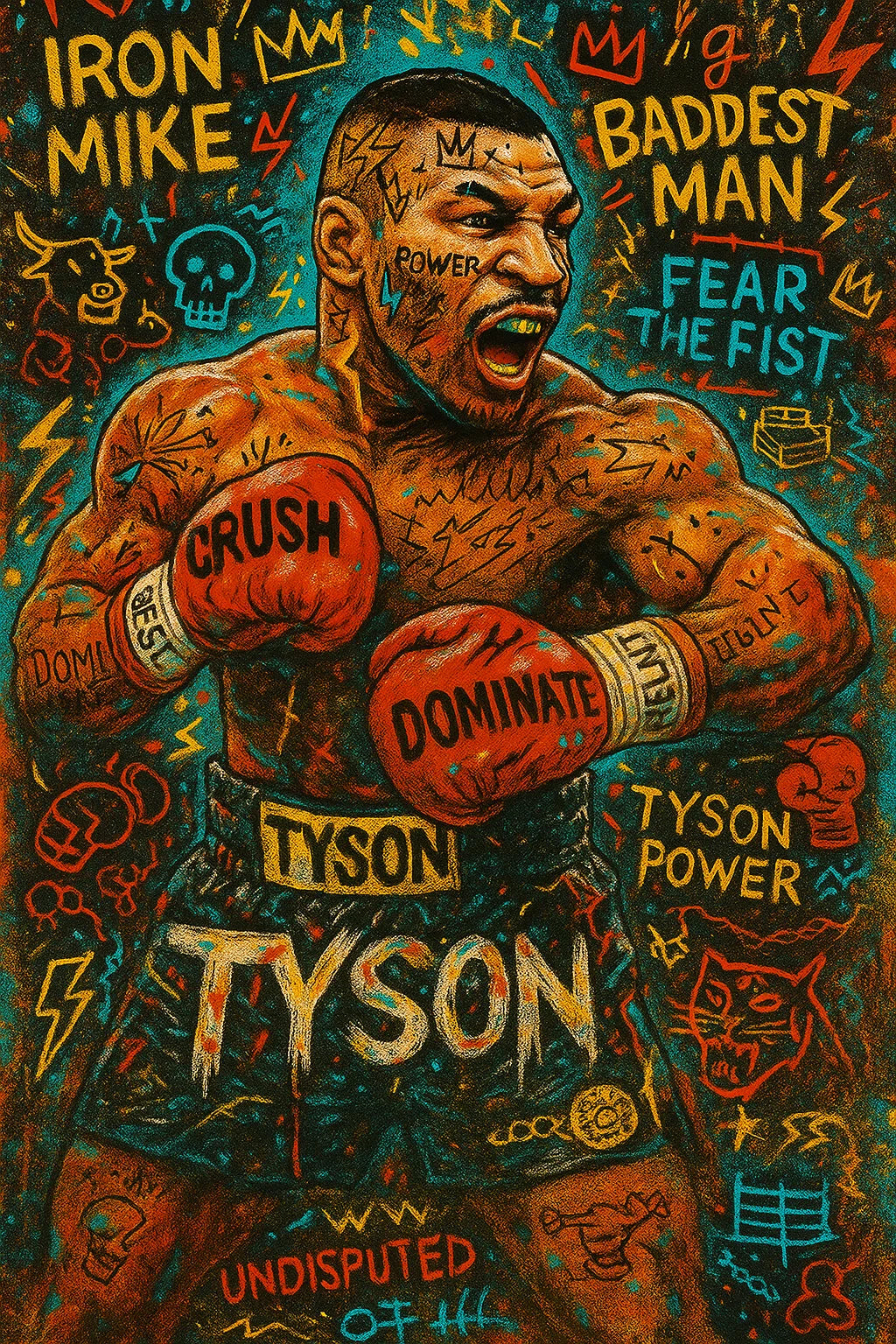 Unleash the Legend: Iron Mike Tyson - "Baddest Man on the Planet" Canvas Print