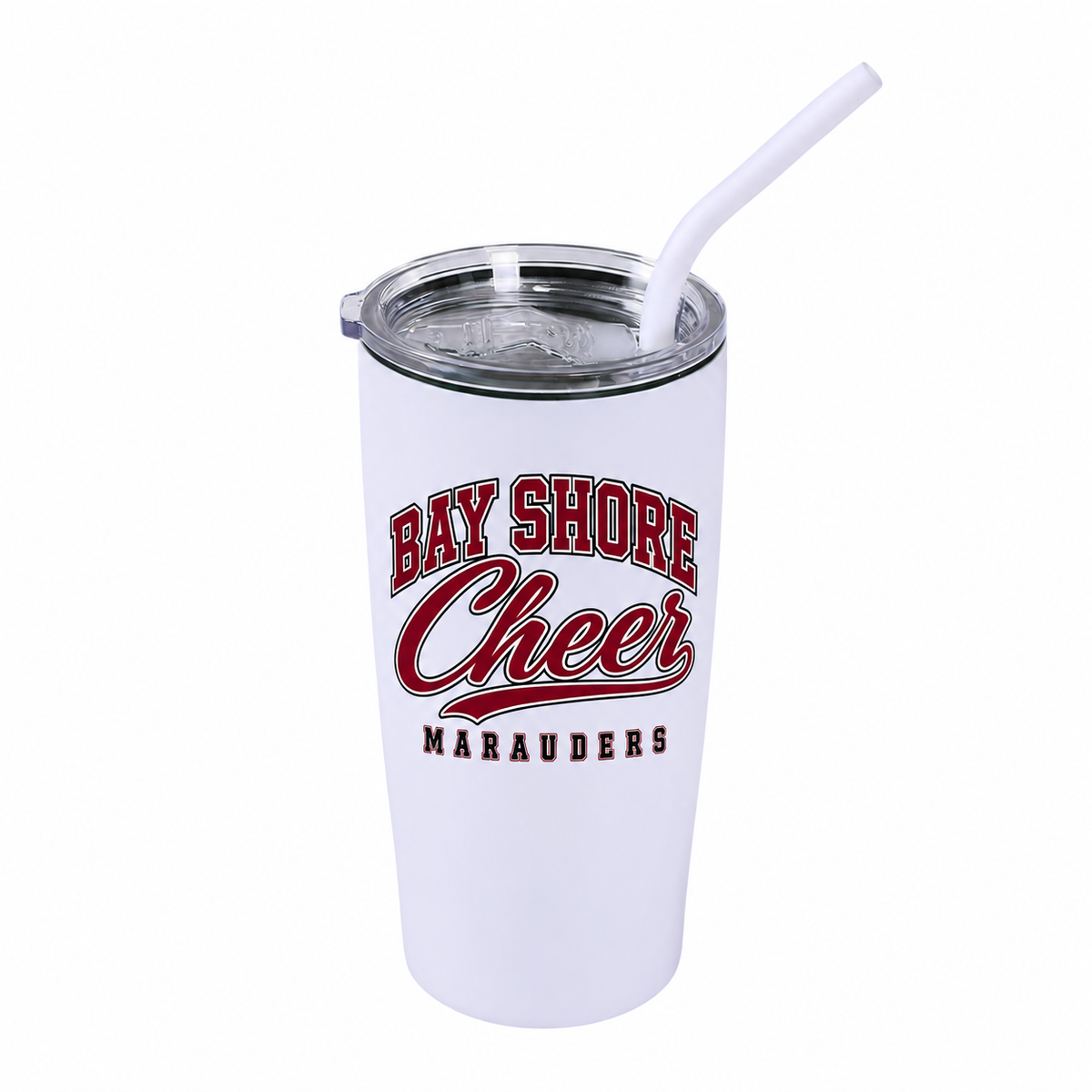 Bay Shore Cheer varsity script 20 oz classic tumbler in White