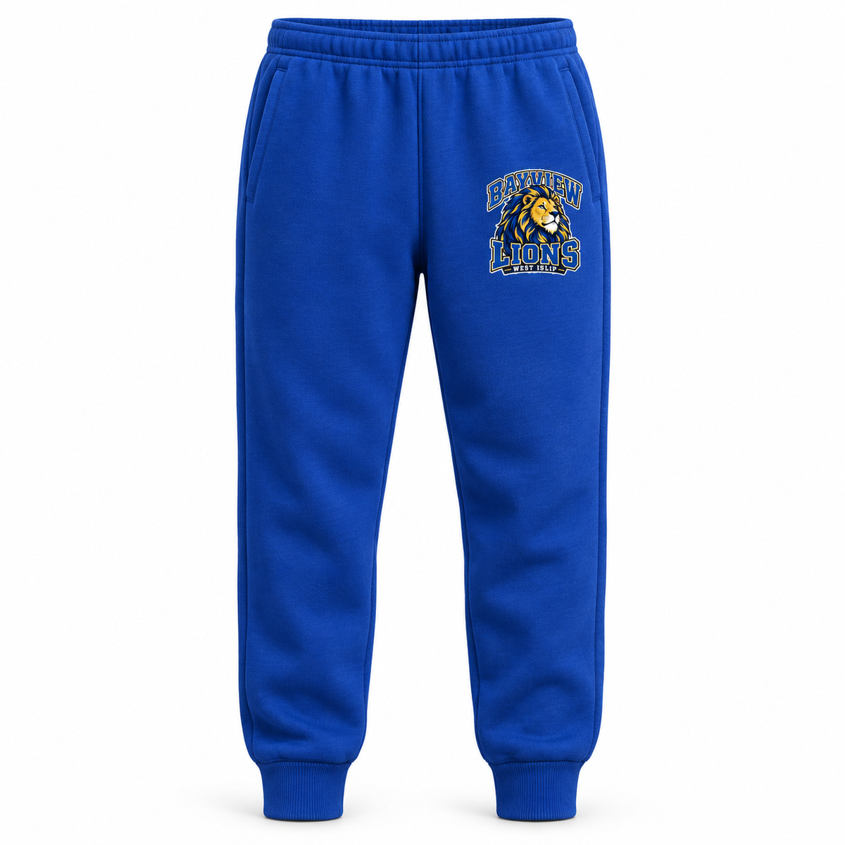 Bayview Elementary Youth Varsity Joggers — Royal Blue, new varsity lion artwork