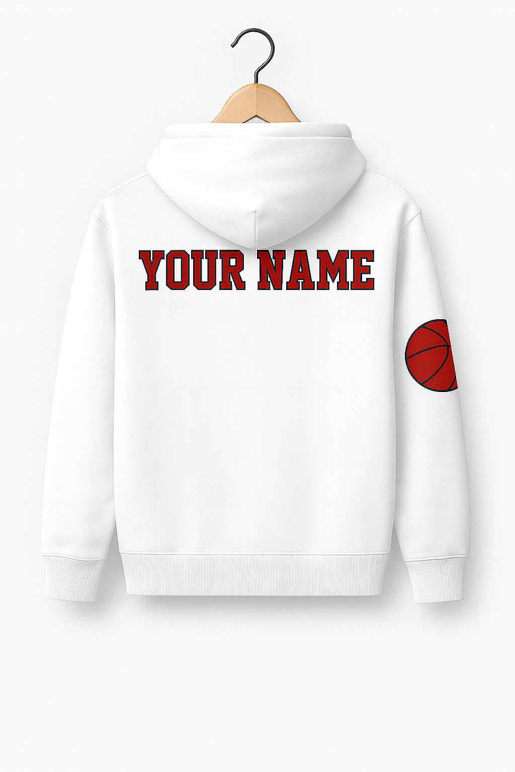 East Islip Basketball Hoodie – Classic White Edition - CUSTOM BACK