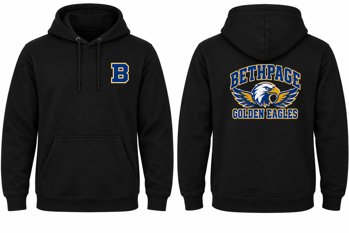 BETHPAGE GOLDEN EAGLES black hoodie front and back