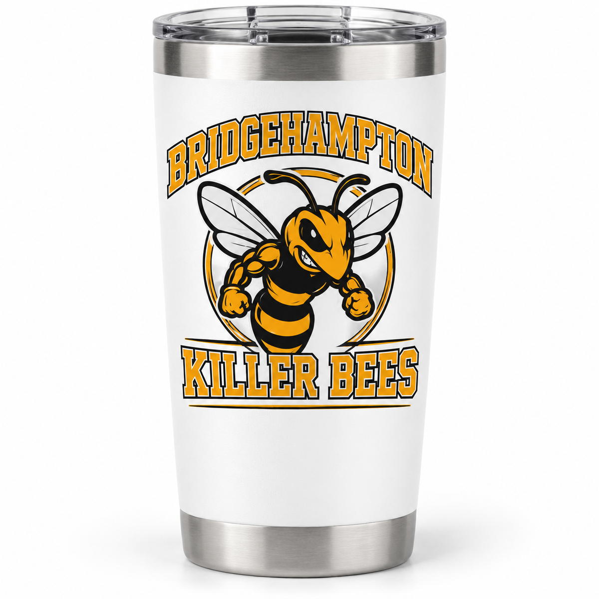 Bridgehampton Killer Bees Collegiate Spirit Tumbler in White, front view