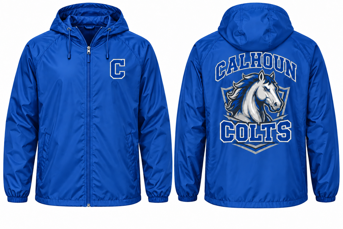 Calhoun Varsity Windbreaker in Royal Blue