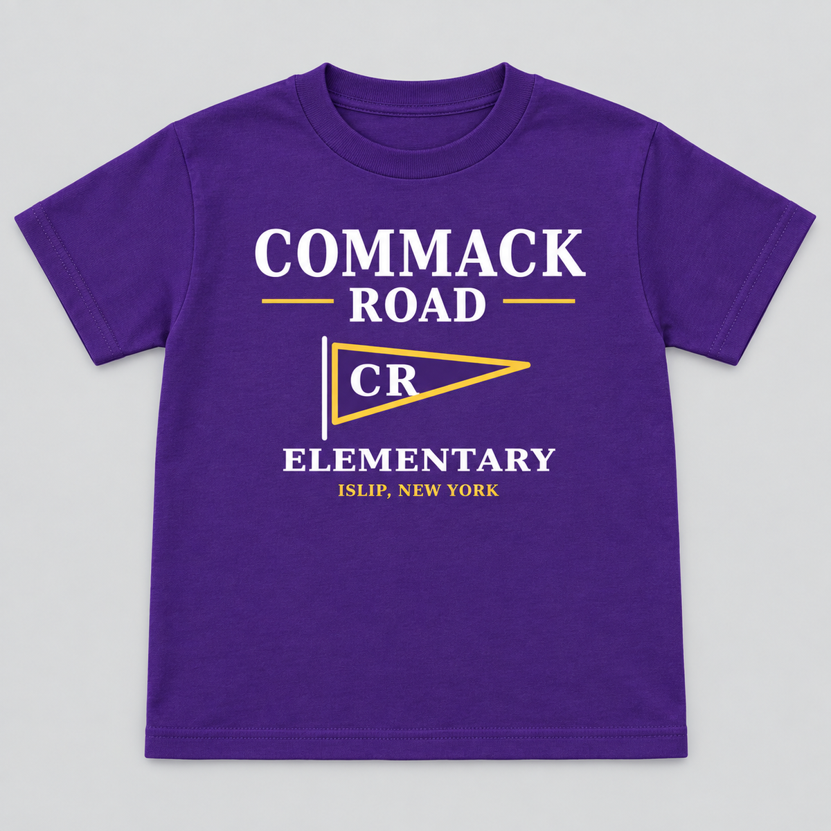 Purple Commack Road Elementary Heritage Pennant Youth Tee