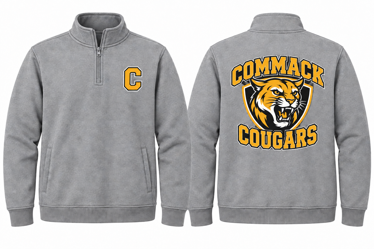 Commack Varsity Quarter-Zip in Heather Gray