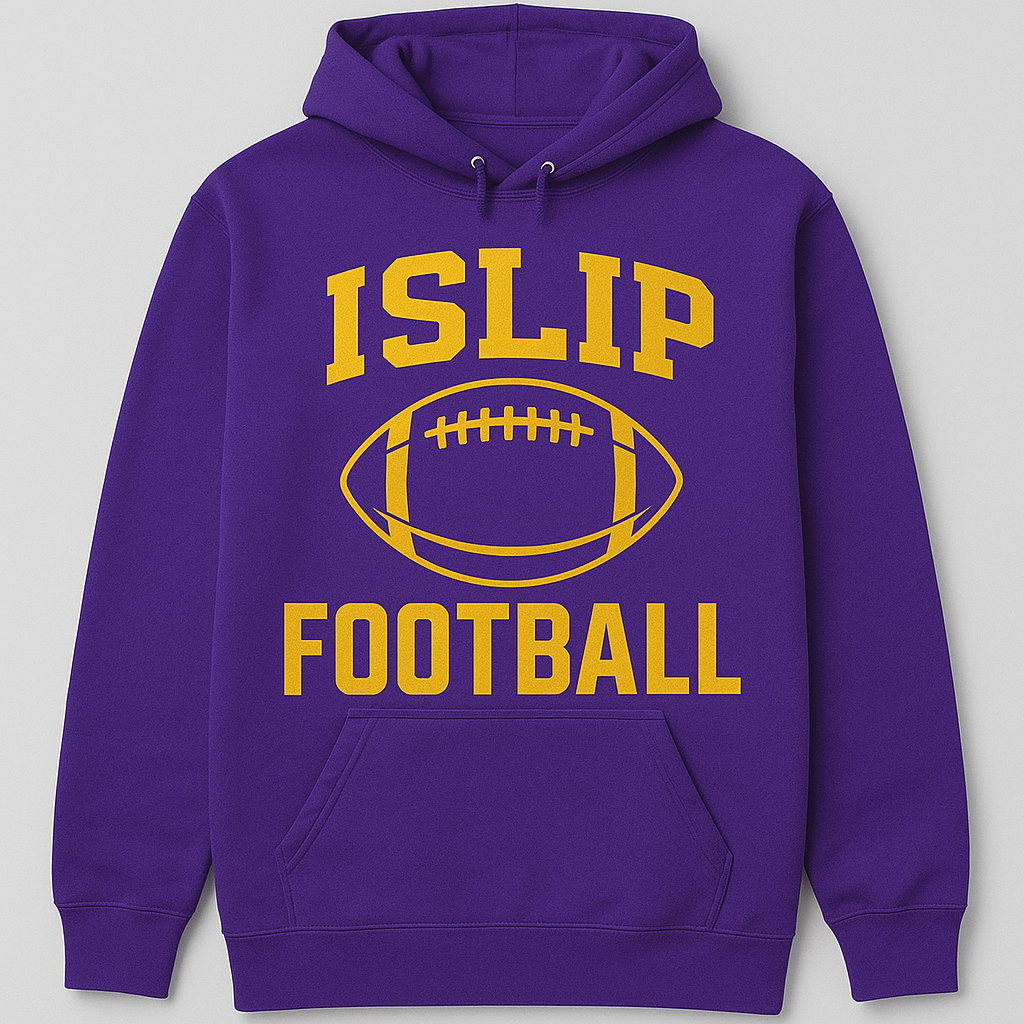 Islip Football Hoodie – Purple & Gold Pro Team Edition