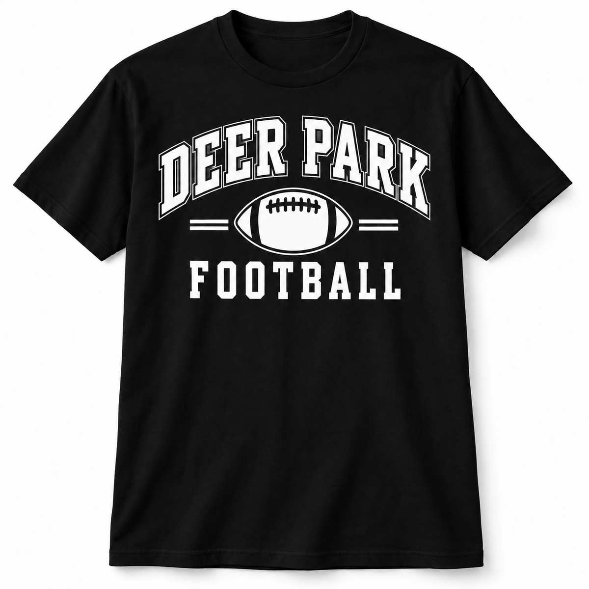 Deer Park Football Gridiron Tee — Black