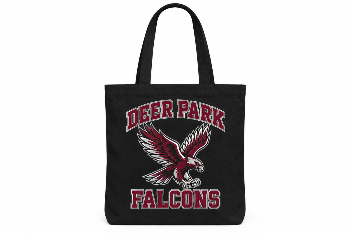 Deer Park Falcons tote — Black
