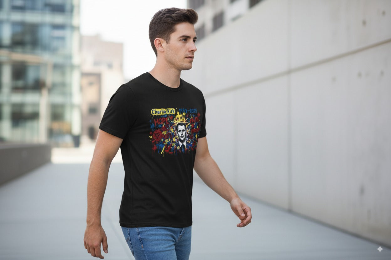 Charlie Kirk Tribute Mural Tee (Black) – Limited Edition