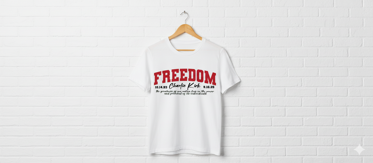 FREEDOM × Charlie Kirk Tribute Tee RED FREEDOM