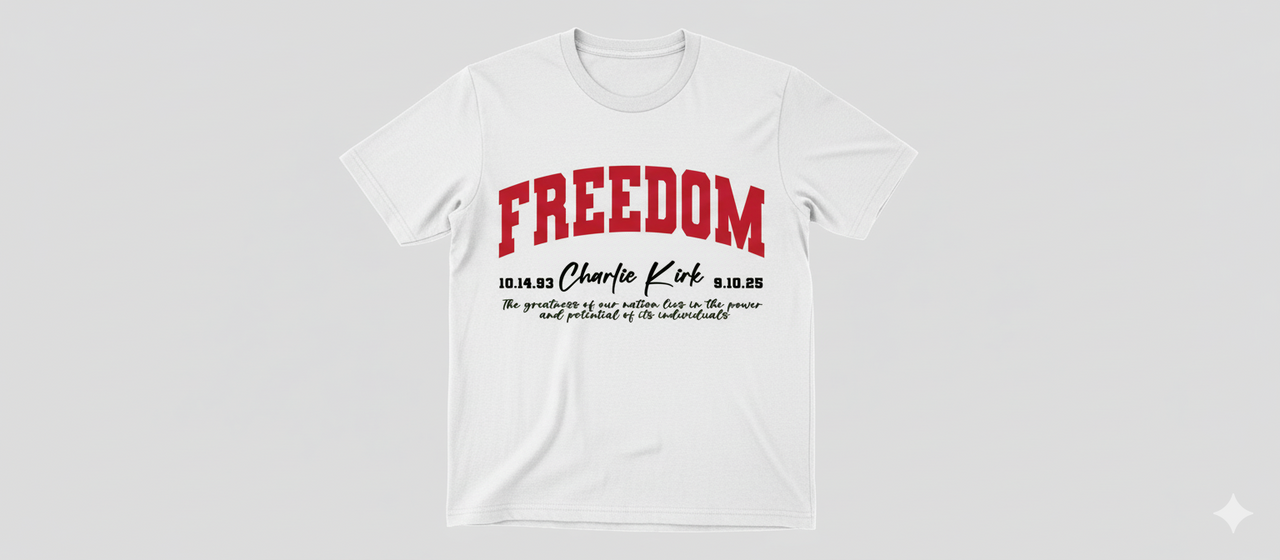 FREEDOM × Charlie Kirk Tribute Tee RED FREEDOM