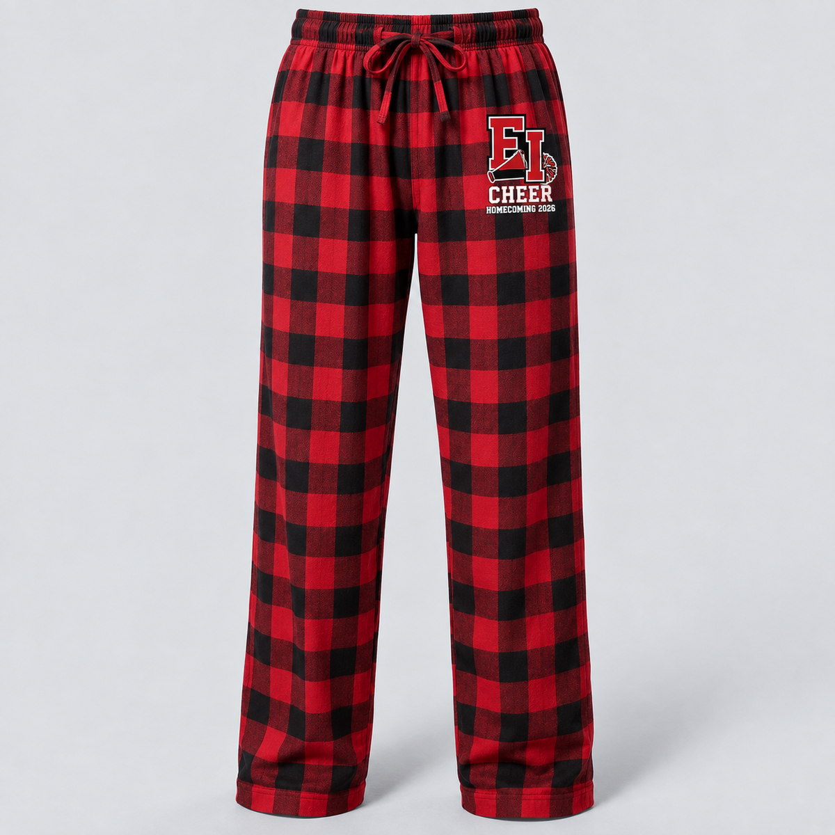 East Islip Cheer Homecoming 2026 Flannel Pajama Pants product mockup