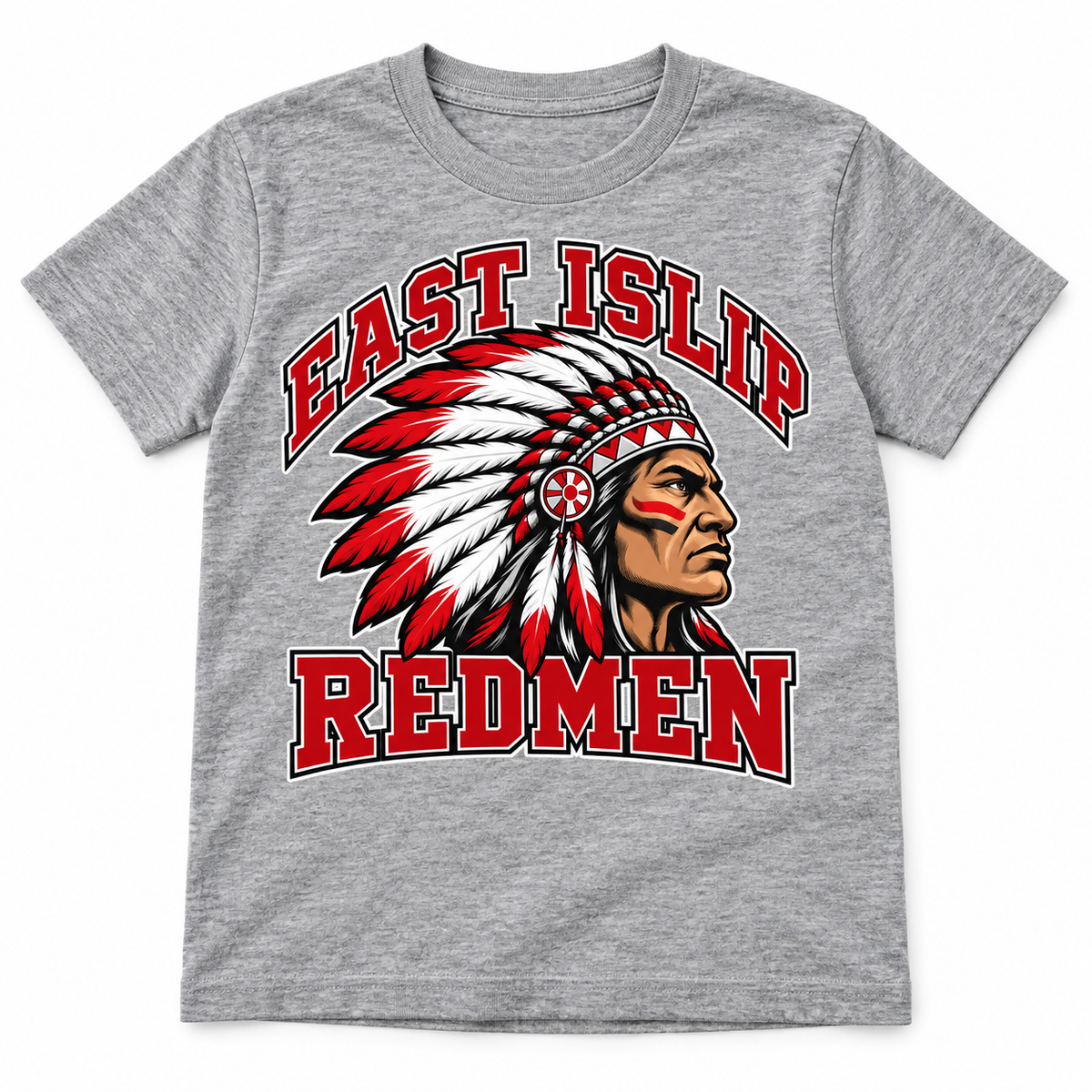 East Islip Redmen Classic Youth Classic Tee in Heather Gray