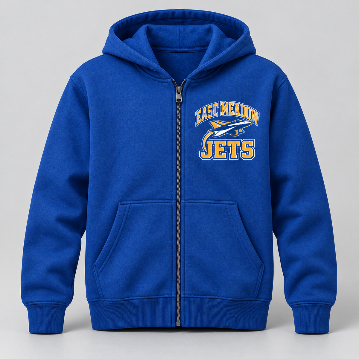 East Meadow Jets Youth Full-Zip Hoodie product mockup