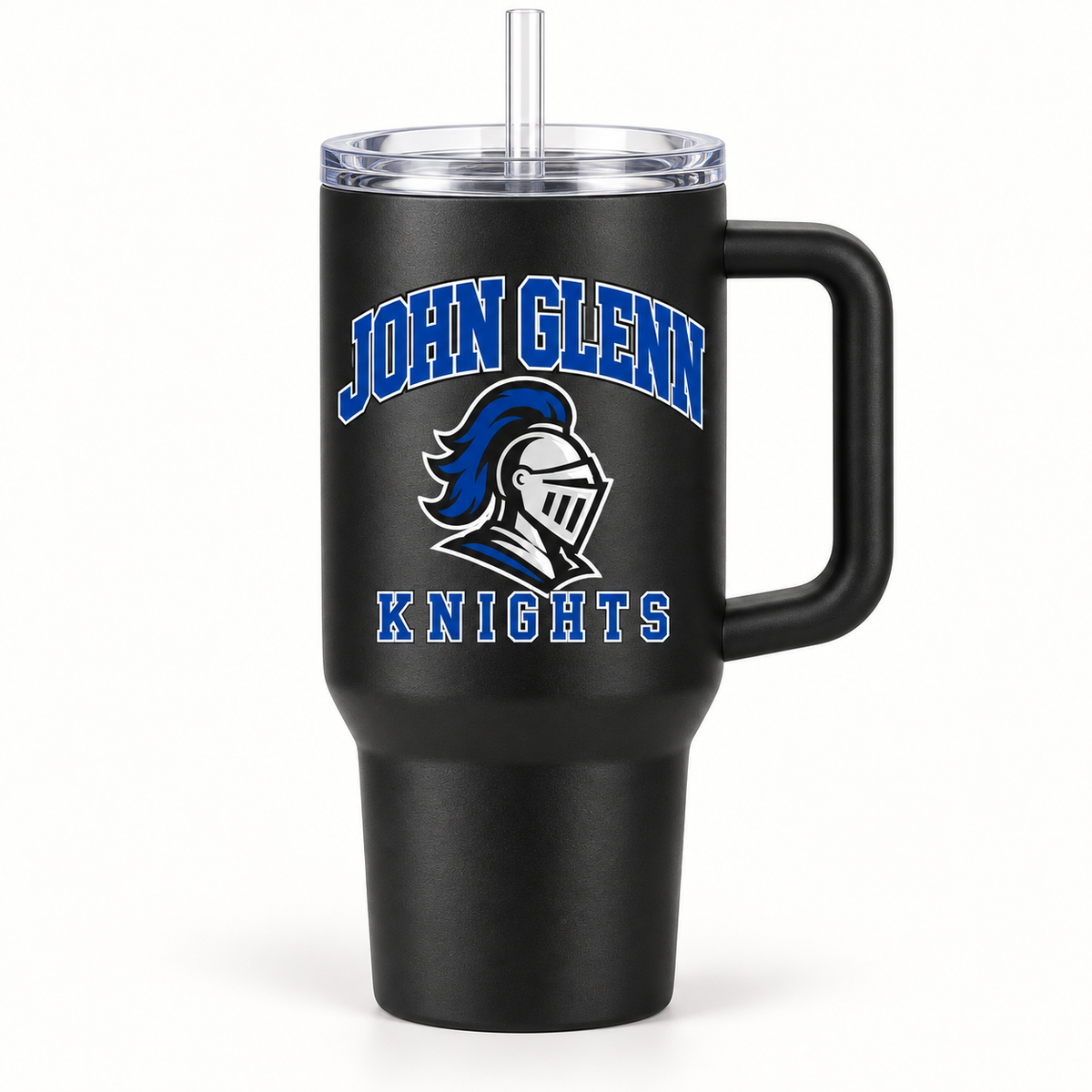 Elwood–John Glenn Knights Campus Handled Tumbler — Black