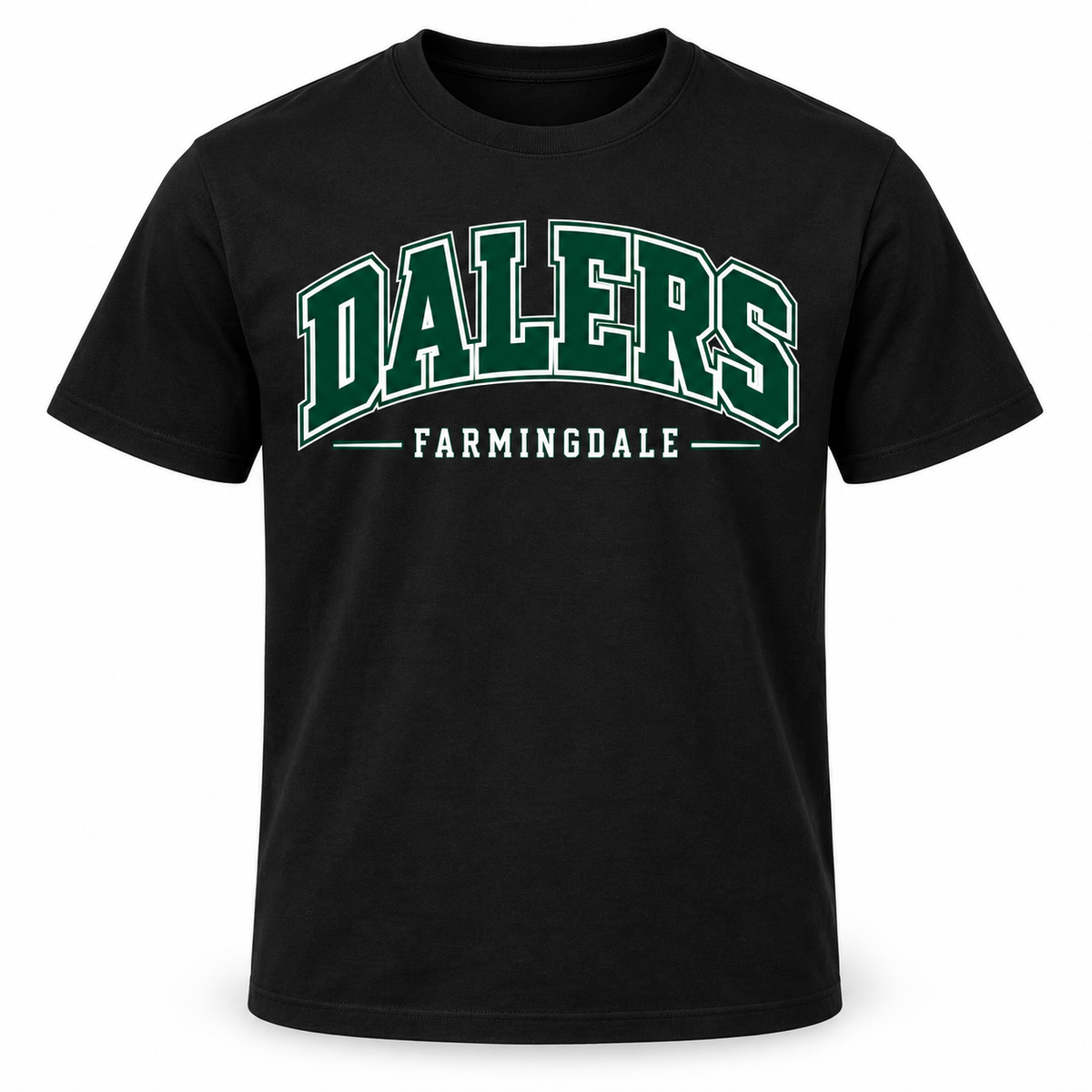 Black Farmingdale Dalers Big League Arc Adult T-Shirt