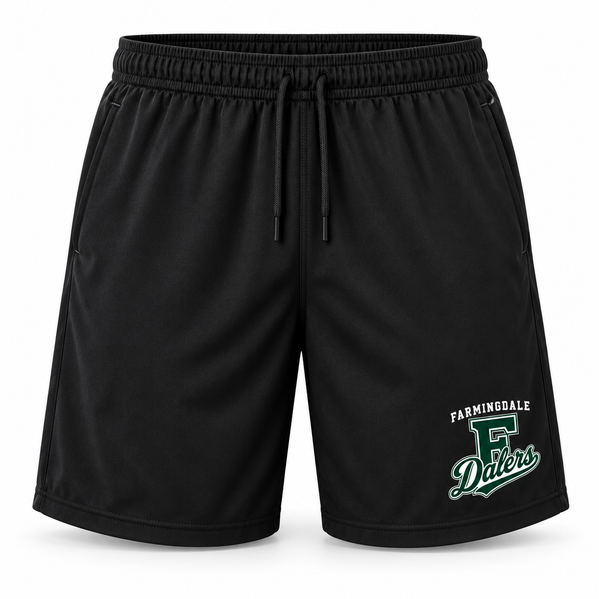 Black Farmingdale Dalers Classic F Script Adult Athletic Shorts