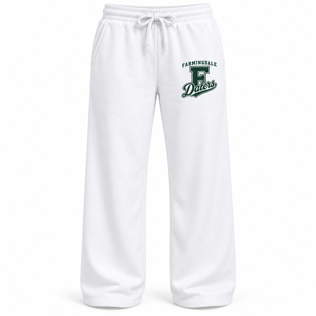 White Farmingdale Dalers Classic F Script Adult Lounge Pants