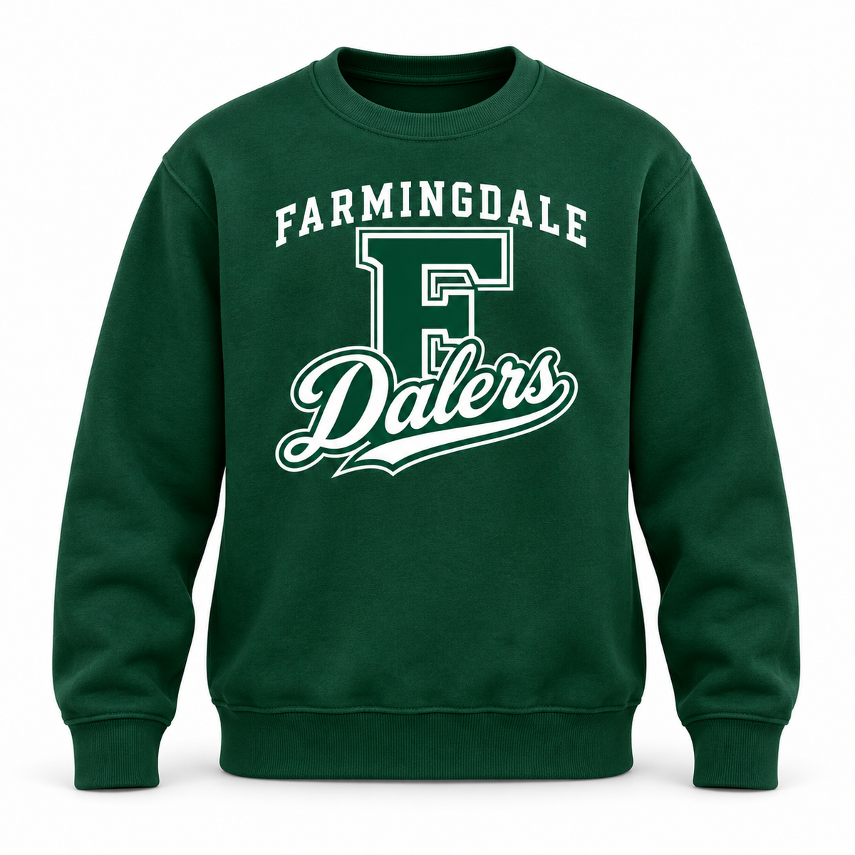 Green Farmingdale Dalers Classic F Script Youth Crewneck