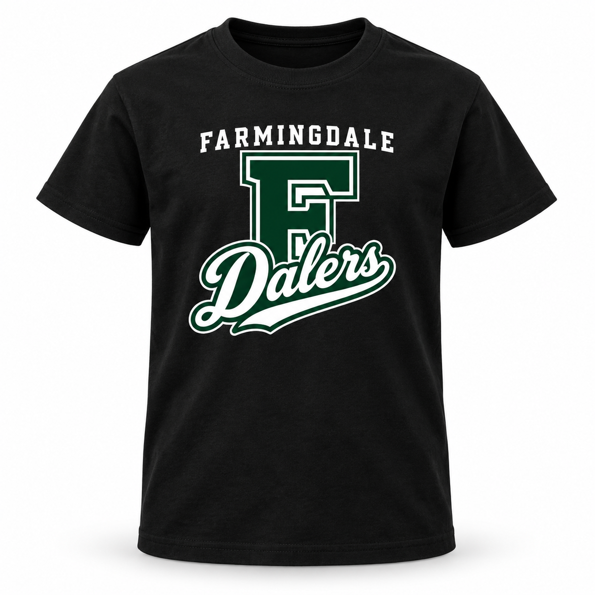Black Farmingdale Dalers Classic F Script Youth T-Shirt