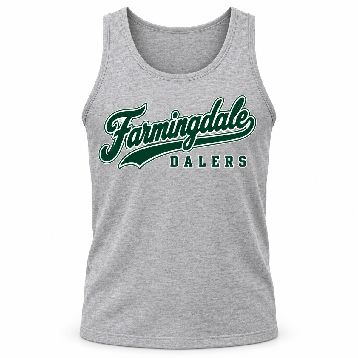Heather Gray Farmingdale Dalers West Coast Script Adult Tank