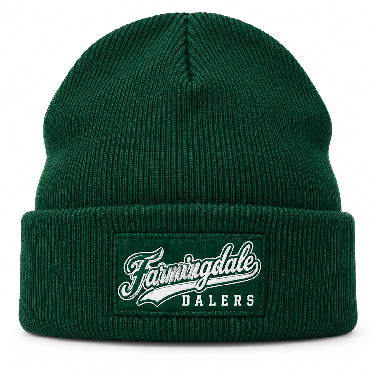 Green Farmingdale Dalers West Coast Script Cuffed Beanie