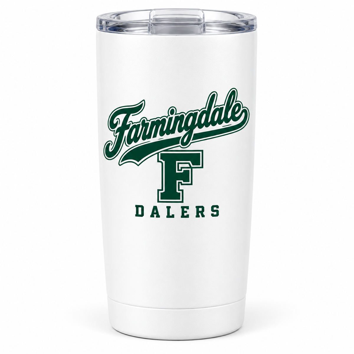 White Farmingdale Dalers West Coast Script Travel Tumbler