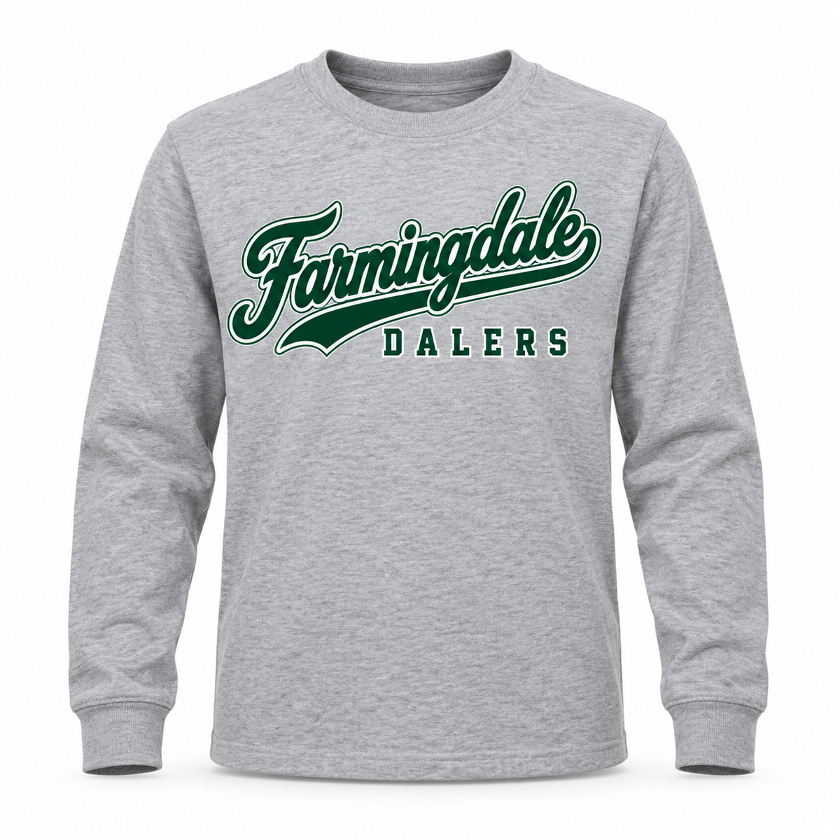 Heather Gray Farmingdale Dalers West Coast Script Youth Long-Sleeve Tee