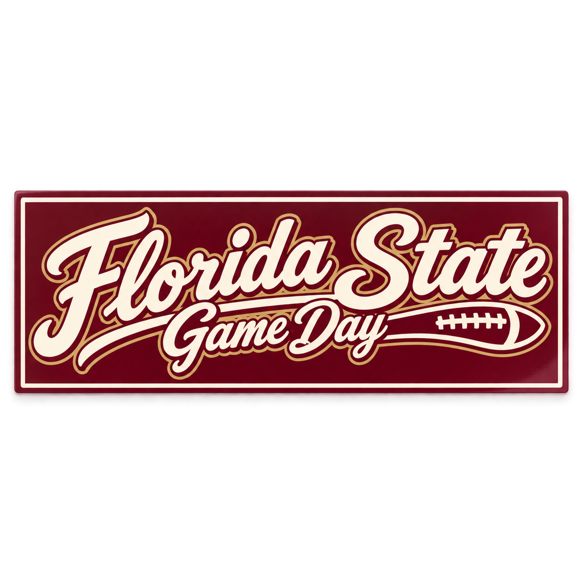 Florida State Game Day Script Bumper Sticker — product thumbnail