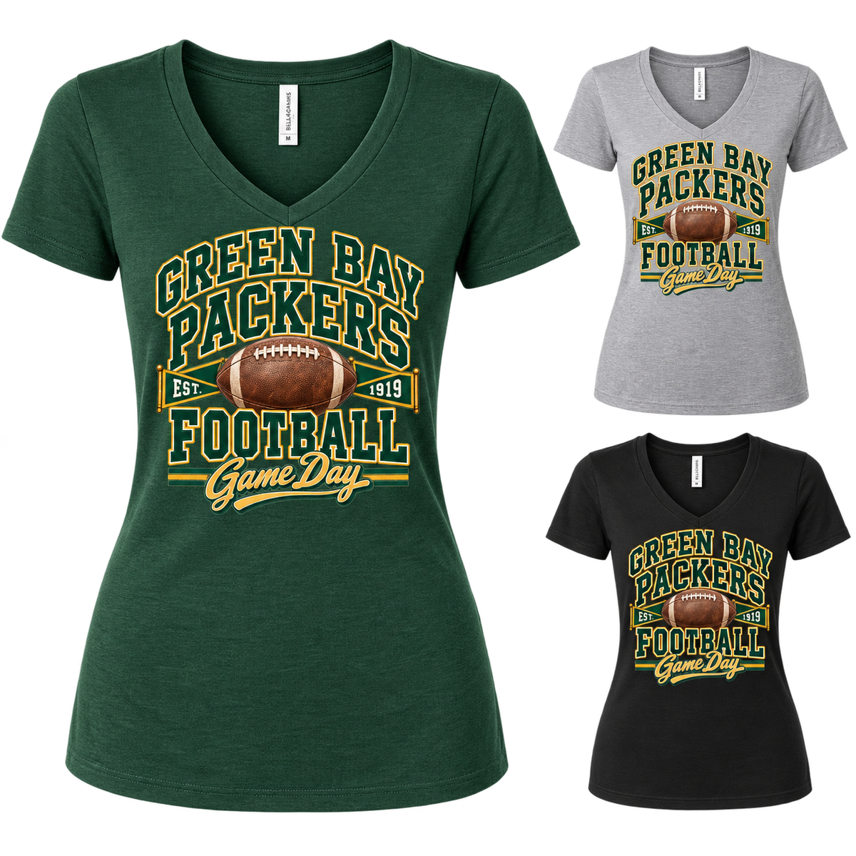 Green Bay Packers Women's V-Neck T-Shirt — product thumbnail