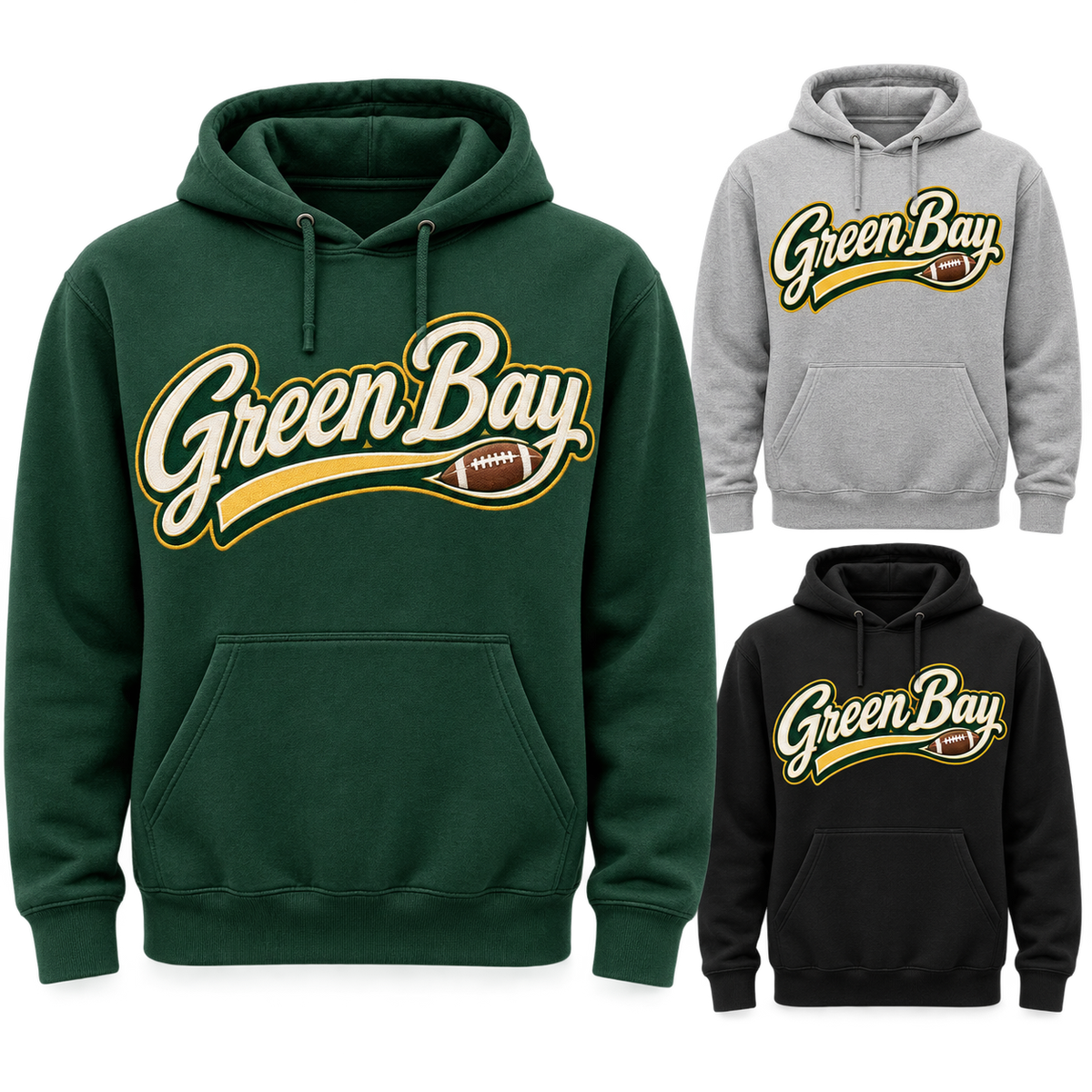 Green Bay Packers Game Day Script Pullover Hoodie — product thumbnail