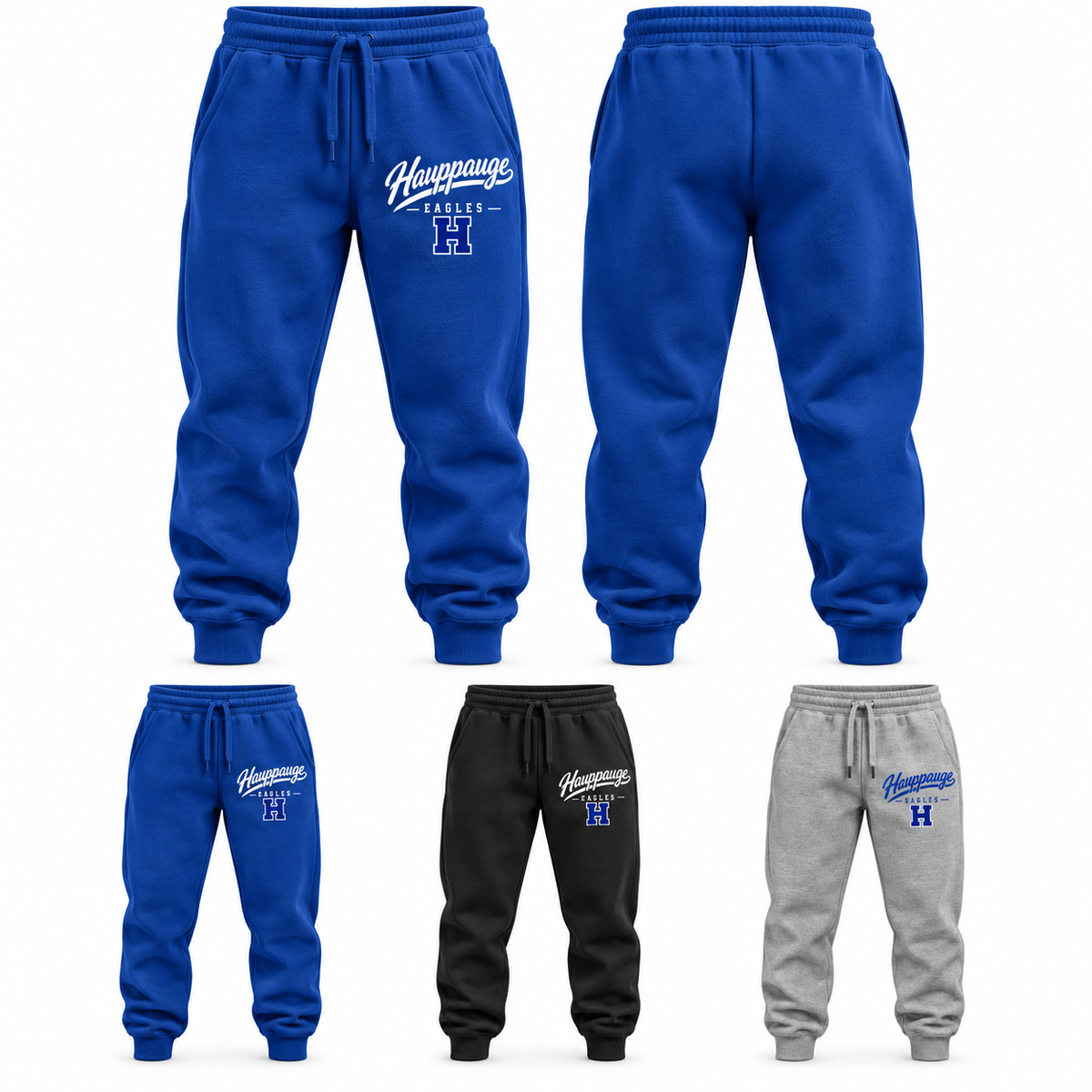 Hauppauge Eagles Women's Script Pocket Joggers, Royal Blue, Black, Heather Gray