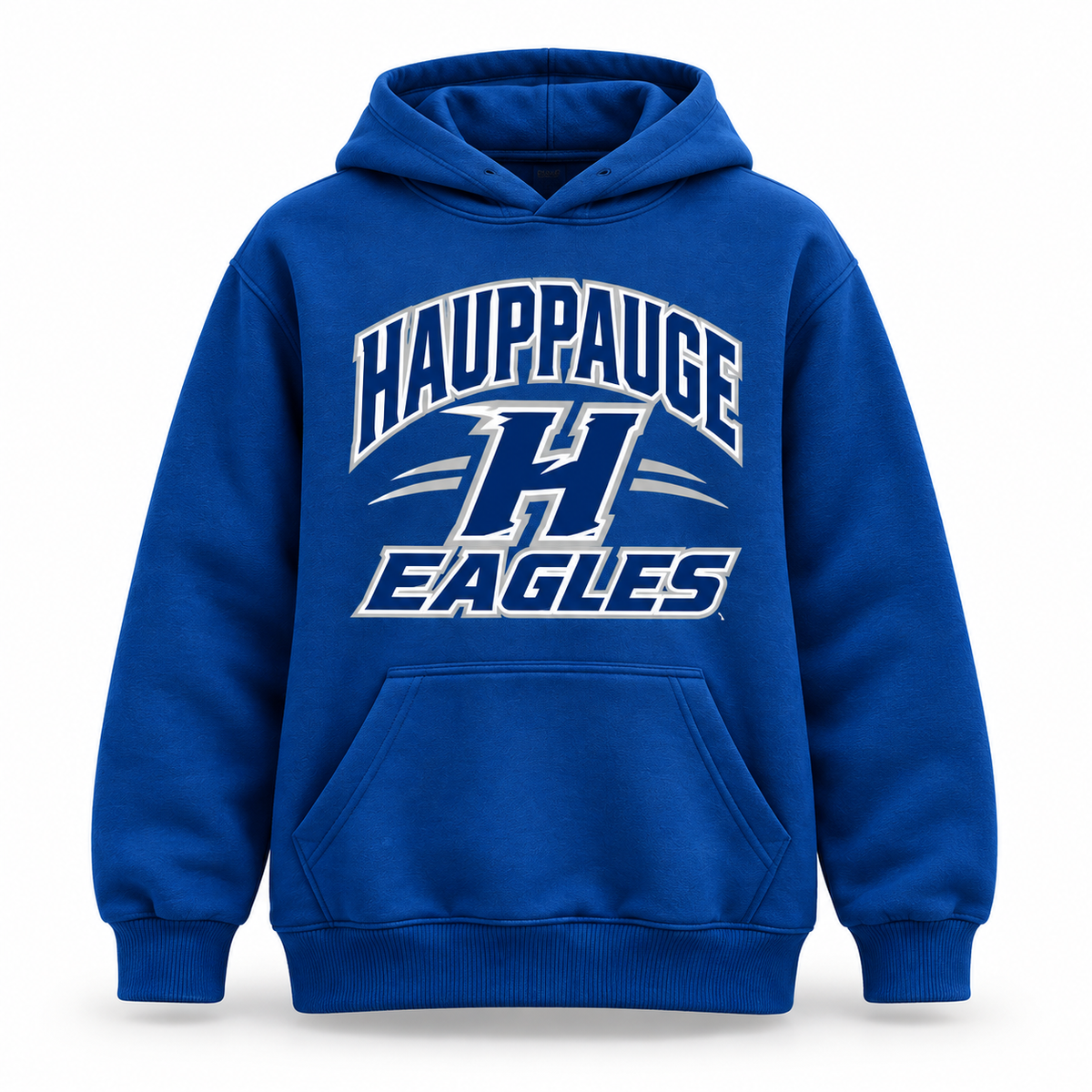 Hauppauge Eagles Youth Athletic Italic Pullover Hoodie Royal Blue