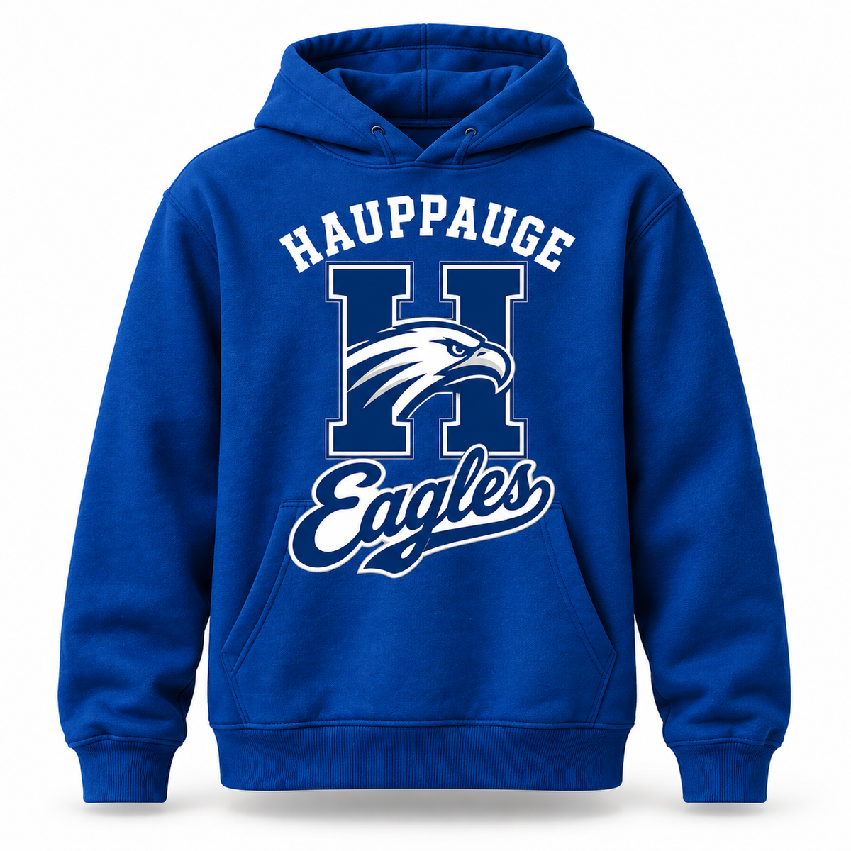 Hauppauge Eagles Youth Eagle Crest Pullover Hoodie Royal Blue