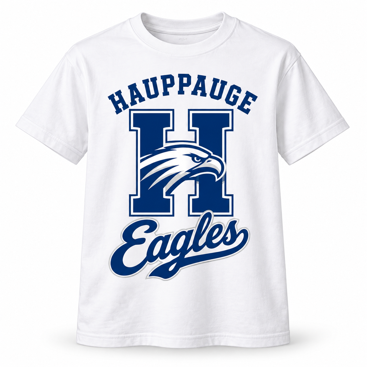 Hauppauge Eagles Youth Eagle Crest T-Shirt White