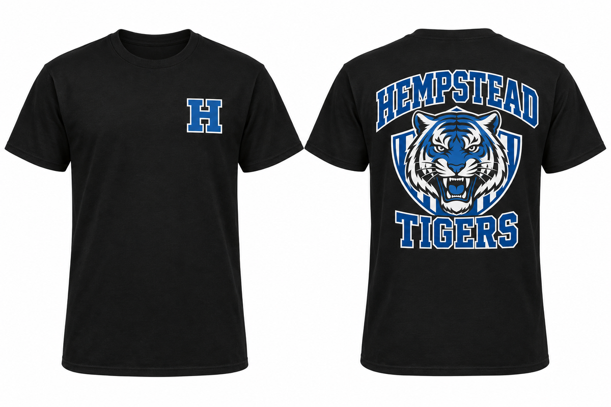 HEMPSTEAD TIGERS black tee front and back