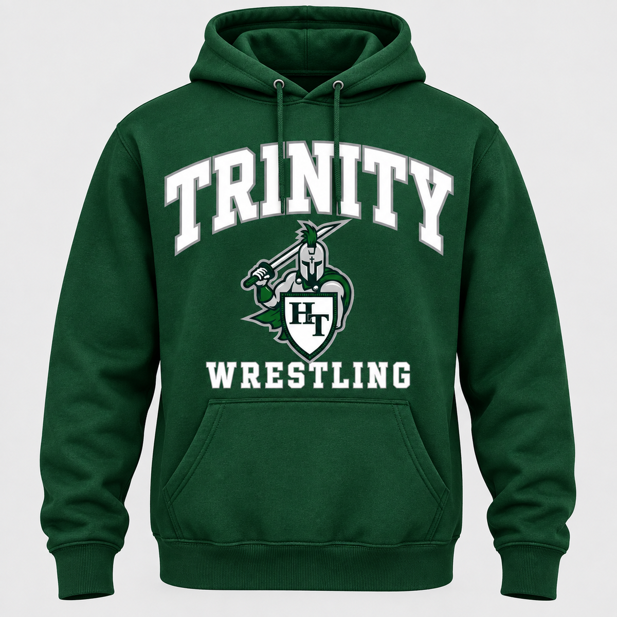 Forest green varsity Titans wrestling hoodie mockup