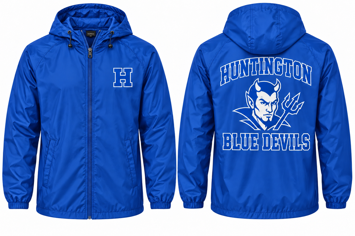 Huntington Varsity Windbreaker in Royal Blue