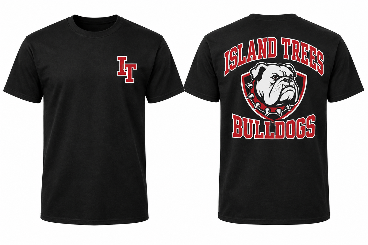 ISLAND TREES BULLDOGS black tee front and back