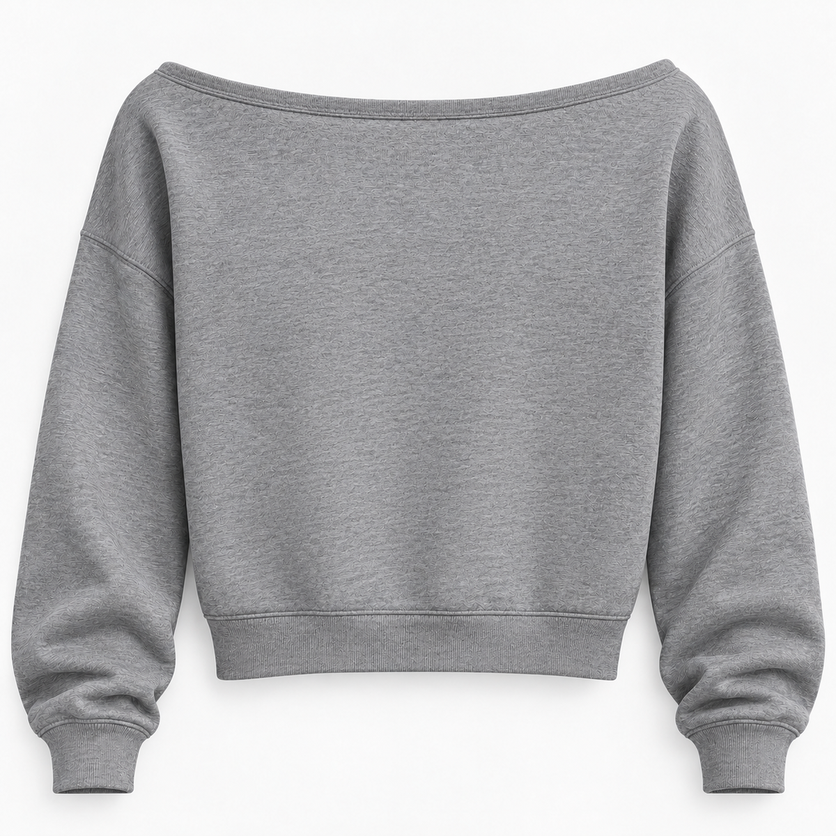 Islip Cheer Purple Sparkle Bow & Megaphone Wide-Neck Sweatshirt — back
