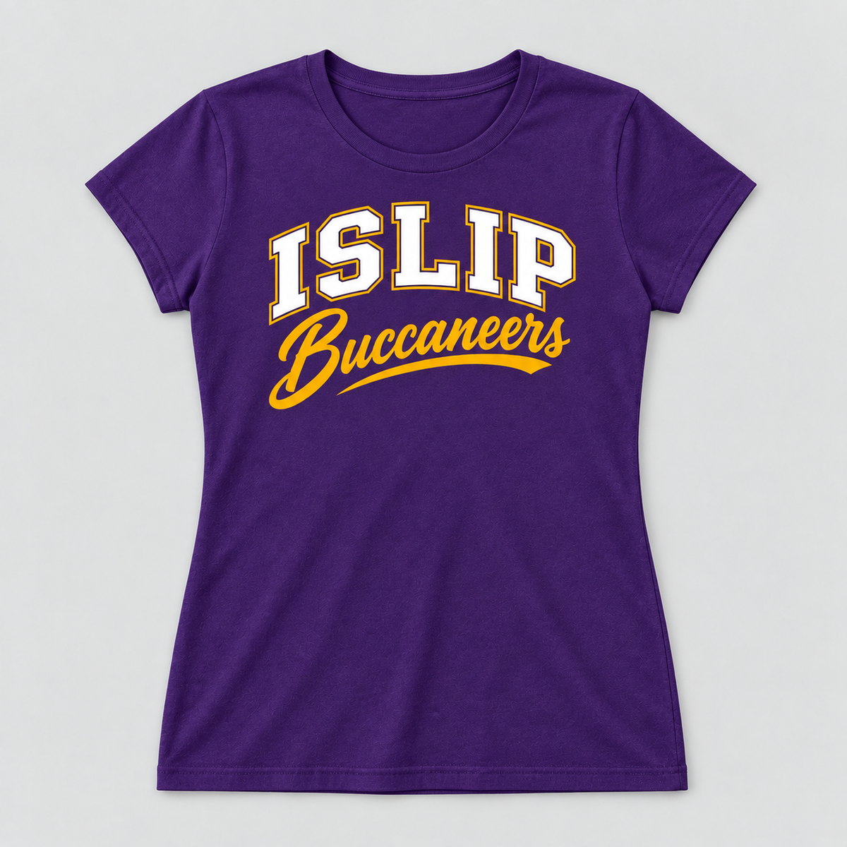 Purple Islip Buccaneers Women's Varsity Script Crewneck Tee