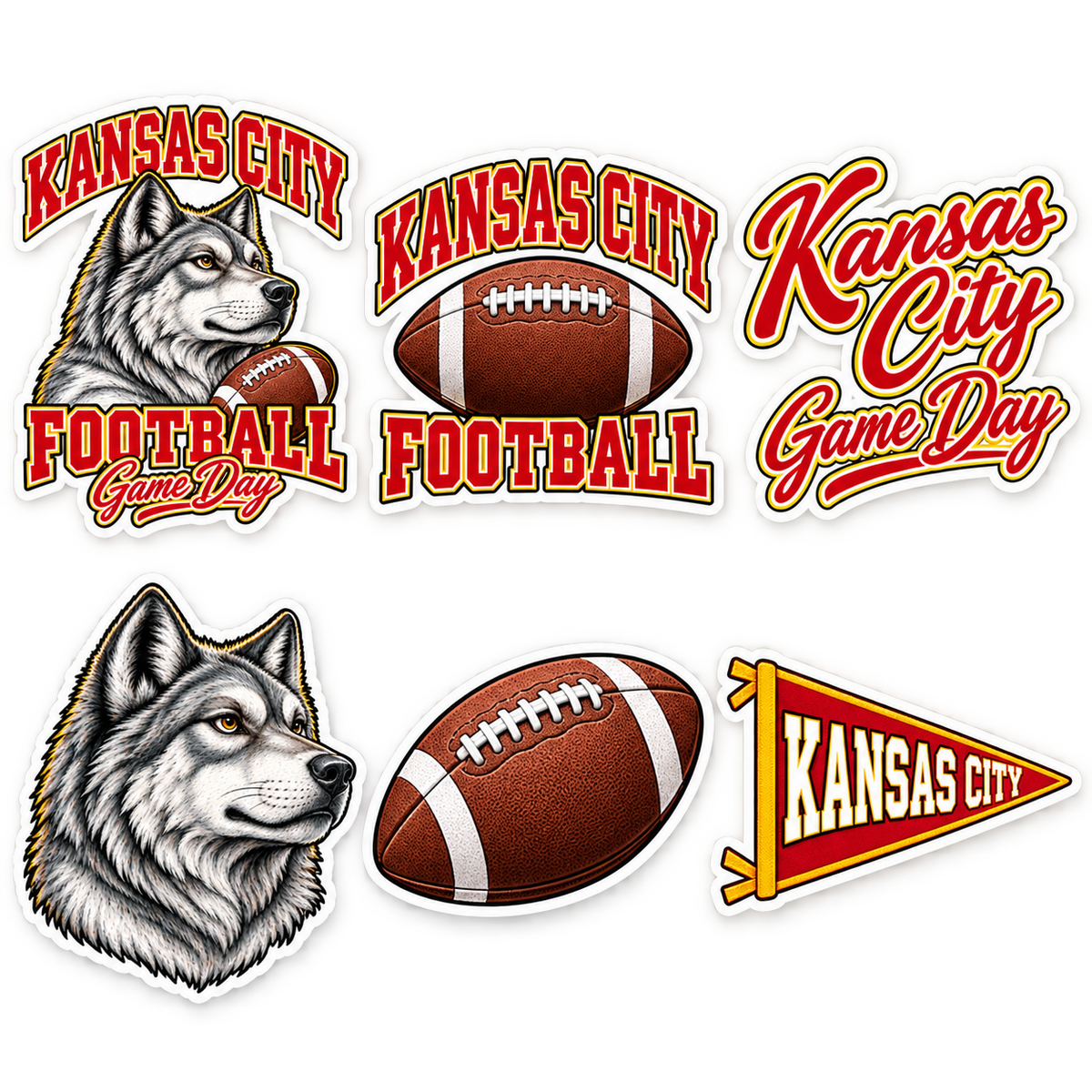 Kansas City Game Day Spirit 6-Piece Sticker Pack — product thumbnail