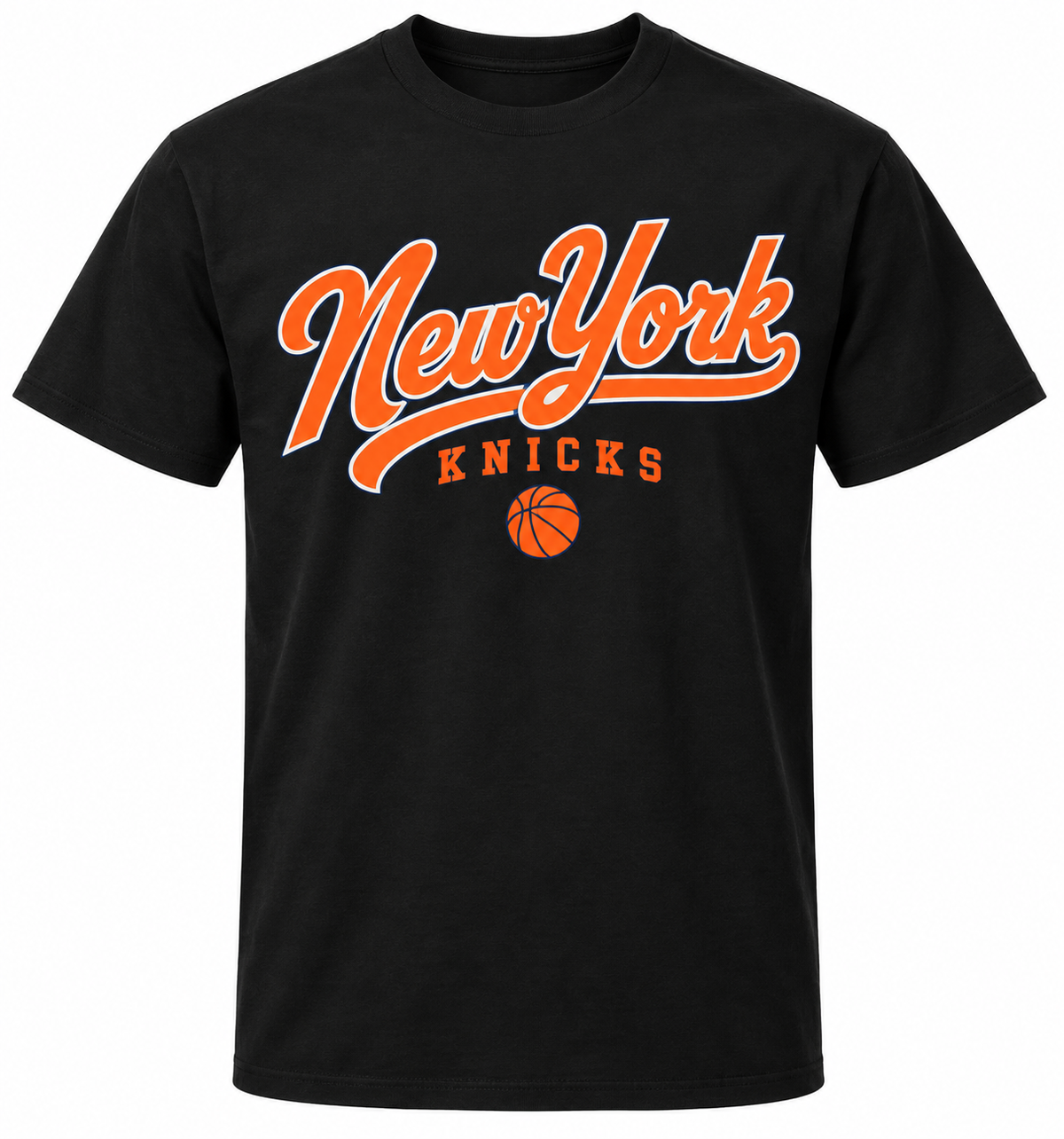 New York Knicks City Script Unisex T-Shirt in Black