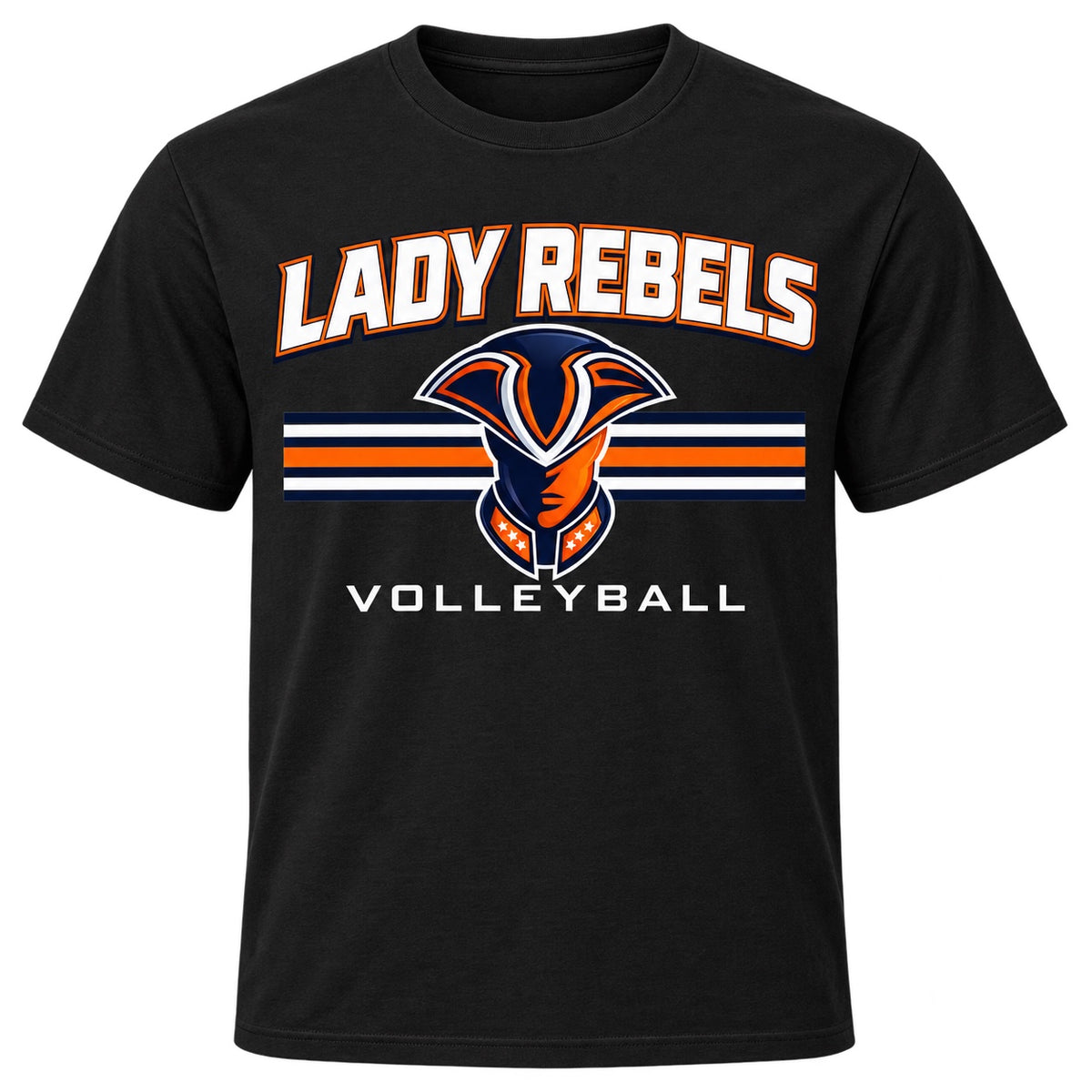 Lady Rebels Volleyball Mascot Classic T-Shirt in Black