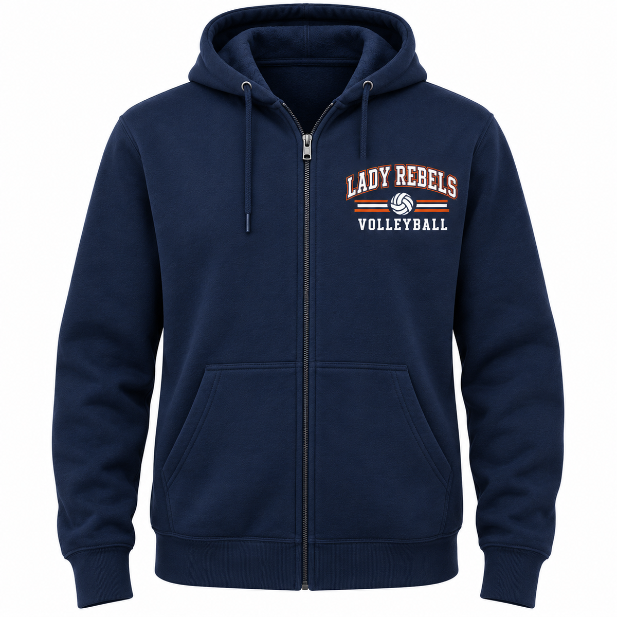 Lady Rebels Volleyball Collegiate Full-Zip Hoodie front design