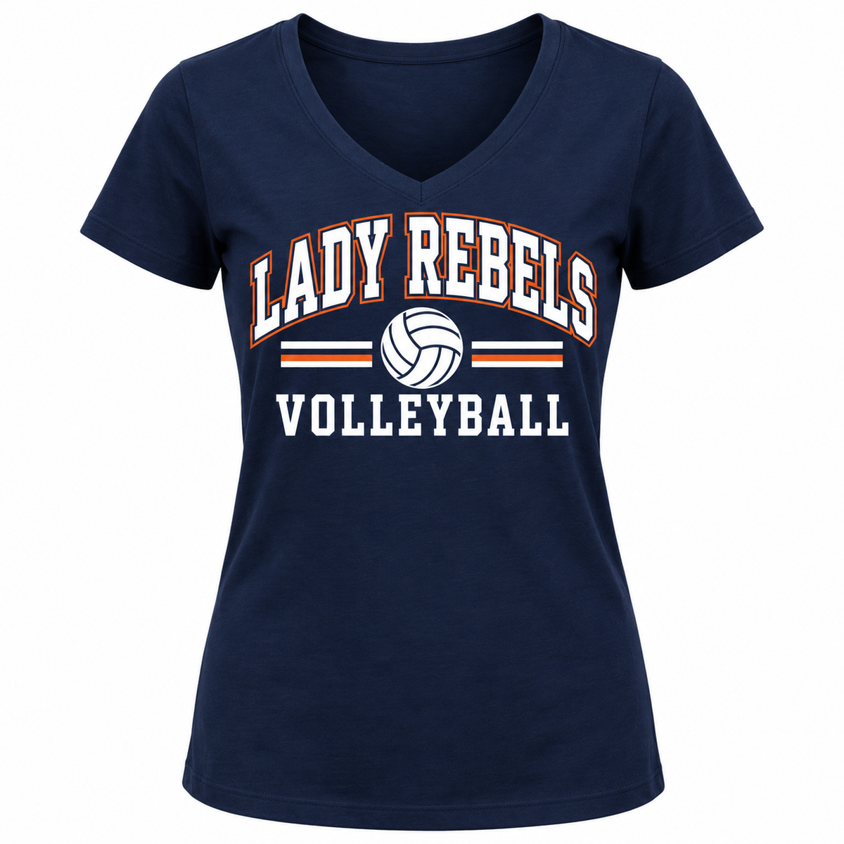 Lady Rebels Volleyball Collegiate Women's V-Neck T-Shirt front design
