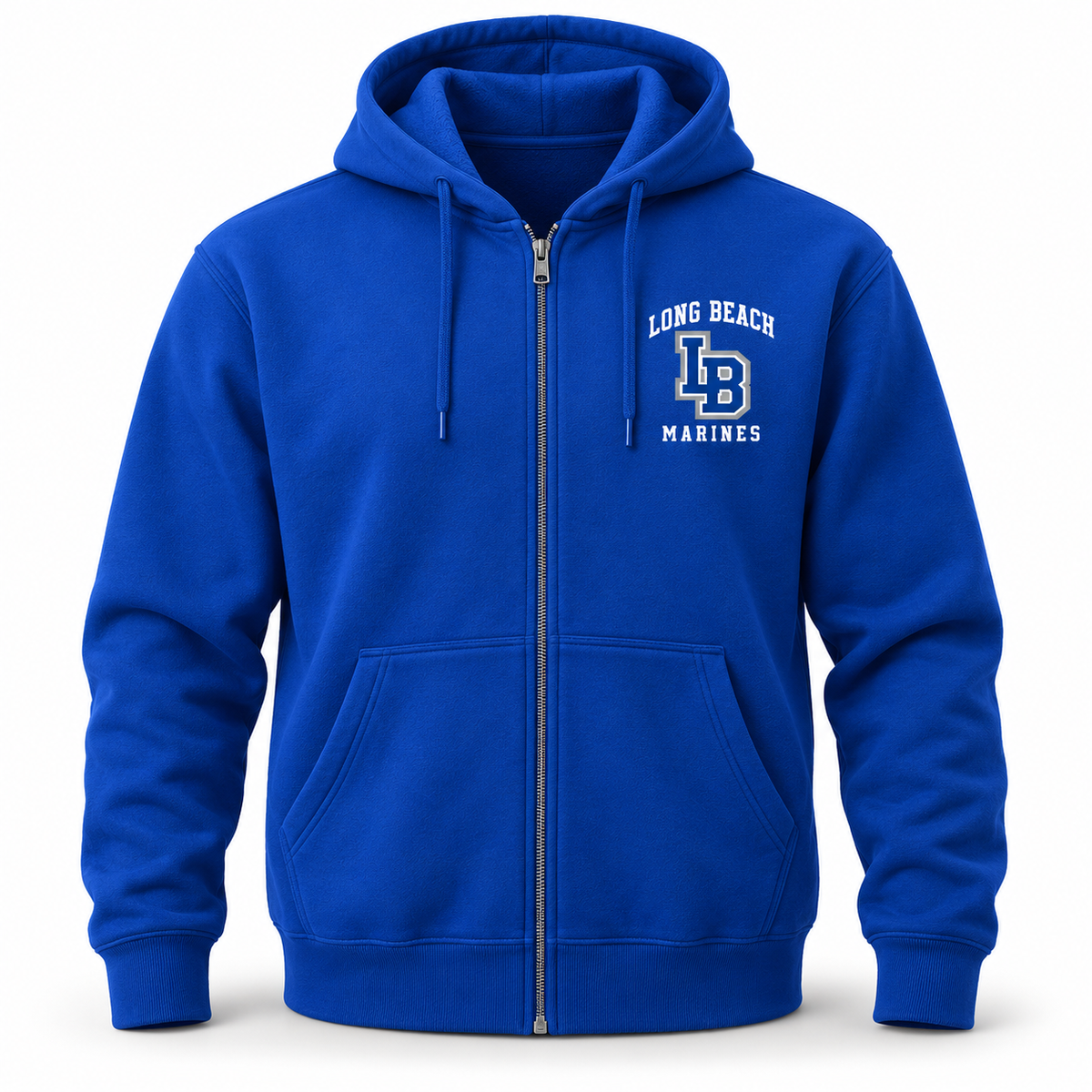 Long Beach Marines Monogram Full-Zip Hoodie in Royal Blue